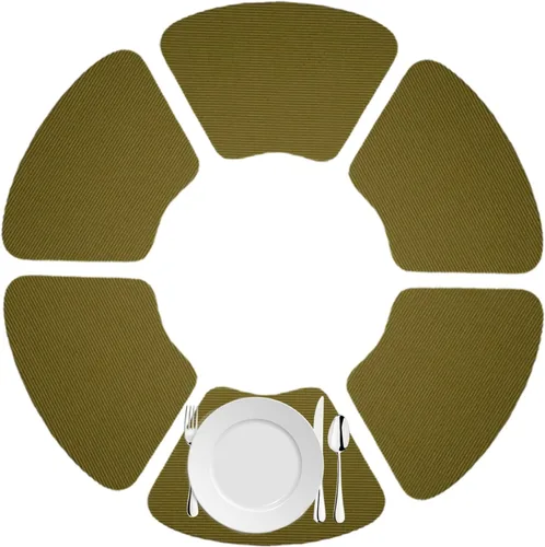 Vista 13 de Kraftware Juego de 6 manteles individuales de cuña de red para mesas redondas al aire libre, azul, tamaño pequeño