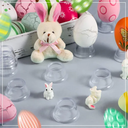 Vista 7 de Yookeer 10 piezas de huevos de Pascua con cono redondo, soporte decorativo para pelotas de golf, copas de esfera de béisbol, soporte invisible