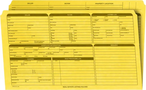 Vista 10 de NextDayLabels - Carpeta de listado de bienes raíces - Lista de panel derecho, preimpresa en cartulina duradera con lista de verificación de cierre