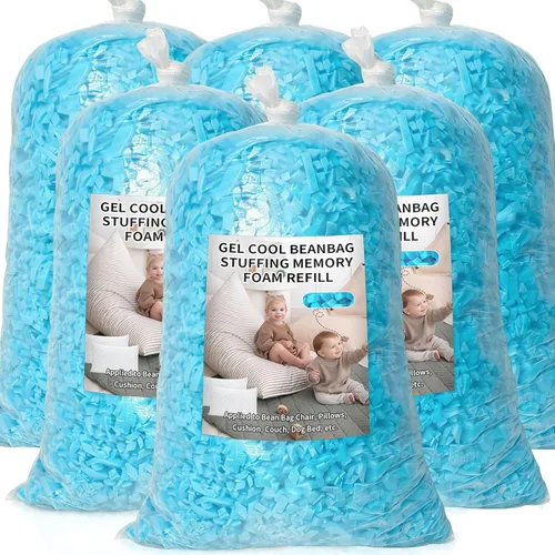 Vista 15 de Jecqbor Relleno de puf, relleno de espuma viscoelástica triturada de 5 libras, relleno de almohada suave para sofá, cojín, animales de peluche, cama