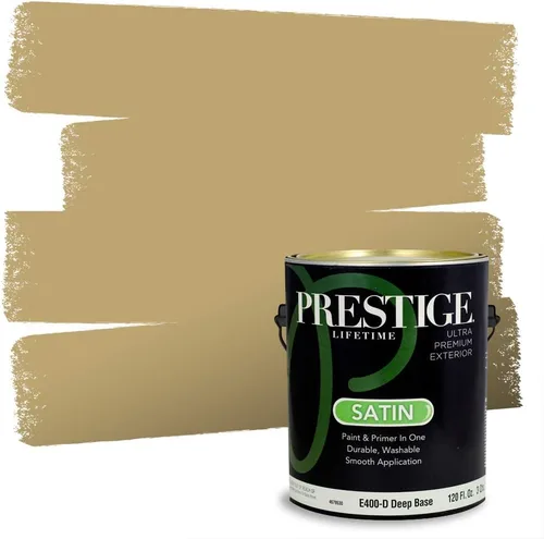 Vista 228 de PRESTIGE Pinturas de pintura exterior e imprimación en uno, 1 galón, plano, combinación comparable de Benjamin Moore* Manzanilla*
