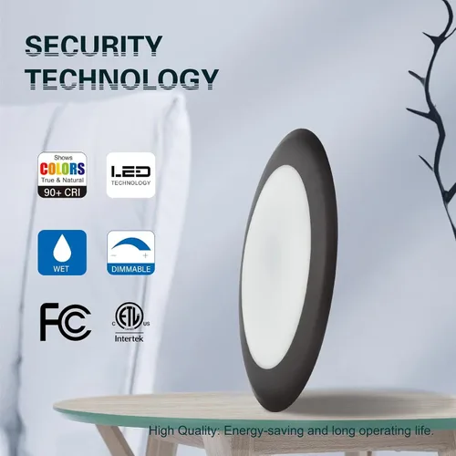 Vista 2 de TOPELER Luz de disco LED de bronce de 6 pulgadas, luz de techo empotrada de 15 W, 1000 lm, luz de disco empotrada de perfil bajo regulable, 3000k