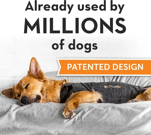 Vista 2 de ThunderShirt para perros, pequeño, gris jaspeado, clásico, chaleco calmante para aliviar la ansiedad del perro Gris Heather