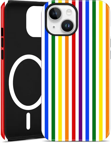 Vista 68 de Jusy Compatible con MagSafe Funda de Teléfono a Rayas para iPhone 7/8/SE, Bonita Funda de Teléfono Protectora Magnética Estética de TPU Suave y PC