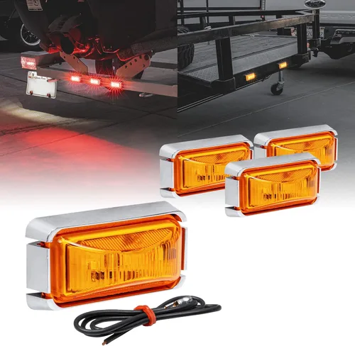 Vista 35 de TRUE MODS Luz de marcador LED ámbar de 2.5 pulgadas con bisel negro [DOT FMVSS 108] [SAE P2PC] [montaje superficial] [impermeable IP67] Luces