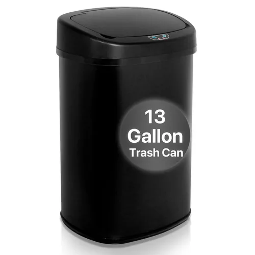 Vista 9 de Dkelincs Basurero de cocina de 13 galones con tapa, bote de basura automático de acero inoxidable sin contacto para el hogar, oficina, sala de Ss