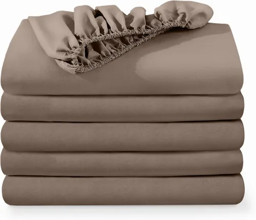 Vista 24 de Bare Home Paquete de 2 sábanas bajeras ajustadas tamaño individual - microfibra ultrasuave de alta calidad 1800, resistente a las arrugas, bolsillo