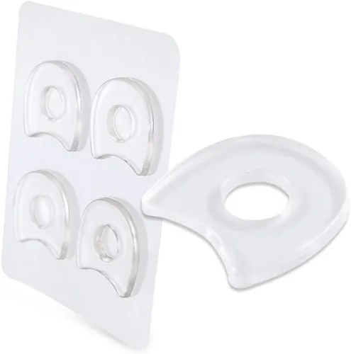 Vista 3 de 4 hojas de almohadillas de maíz de gel en forma de U: protectores de dedos y pies, almohadillas de maíz pegajosas, almohadillas autoadhesivas