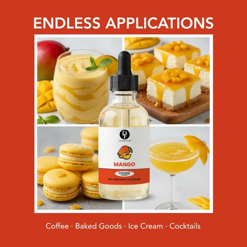 Vista 5 de Dolce Flav Extracto de mango – 2 onzas soluble en agua multiusos saborizante ideal para productos horneados, bebidas, café, postres y helados