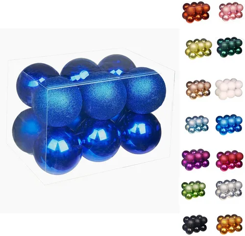 Vista 52 de Emopeak 24 bolas decorativas para árbol de Navidad, 4 estilos inastillables, decoración de árbol de Navidad, esferas colgantes para decoración