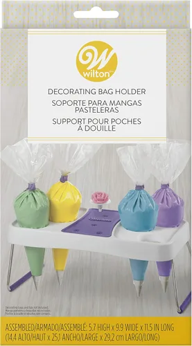 Wilton Soporte para bolsas de decoración: organiza bolsas de glaseado para un fácil alcance y decoración rápida de golosinas, sostiene las uñas de