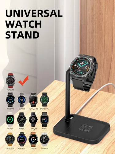 Vista 7 de Base de carga universal ajustable para reloj inteligente con soporte telescópico, compatible con Samsung Galaxy, Google Pixel, Huawei, Garmin