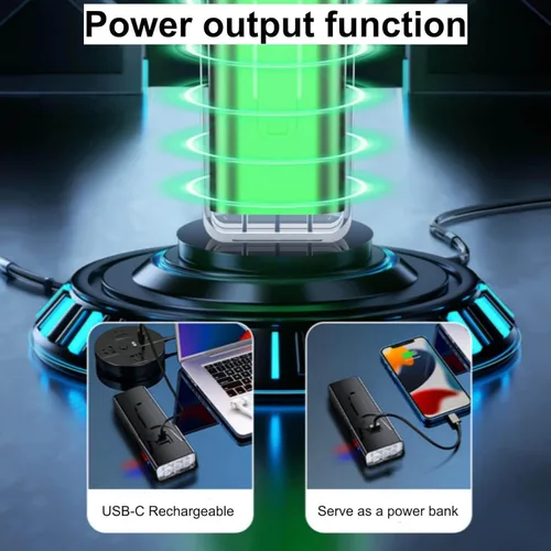 Vista 7 de Luz de bicicleta recargable USB-C, súper brillante 6 LED, IPX6 impermeable, 5 modos, luz frontal para conducción nocturna, ciclismo de carretera