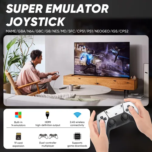 Vista 5 de 2026 New M15 Retro Game Stick with 40,000+ Built-in Classic Games, 14 Emulators, 4K HDMI Video Games Console, Plug & Play TV Game Stick with Dual