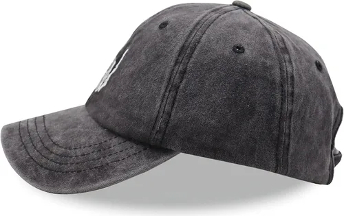 Vista 3 de Sombrero de mano de esqueleto, gorra de béisbol con dedos de calavera, ajustable, lavado y desgastado, para hombres y mujeres