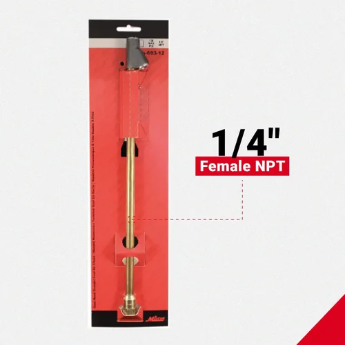 Vista 4 de Adaptador neumático de doble cabeza con alcance extensible S-693-12 Milton, rosca americana cónica para tubos de 1/4