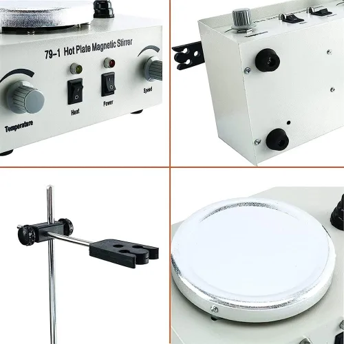 Vista 4 de Magnetic Stirrer, 1000Ml Laboratory Hot Plate Magnetic Stirrer, 380℃ Mixing Capacity, Adjustable Heating Mixer With Stir Bar, Dual Control