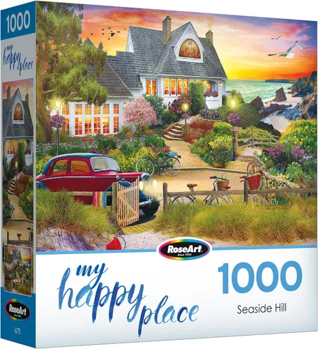 RoseArt - My Happy Place - Seaside Hill - Rompecabezas de 1000 piezas para adultos