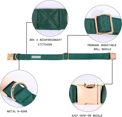 Vista 2 de Lionet Paws Collar de perro con pajarita, cómodo collar de seda para perro con pajarita desmontable para cachorros y gatos, cuello de 8 a 12 pulgadas