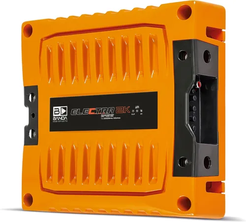 BANDA 2K2OHMORANGE - Amplificador de graves mono de alta potencia con filtro subsónico y filtro de paso bajo estable a 2 ohmios, indicadores LED,