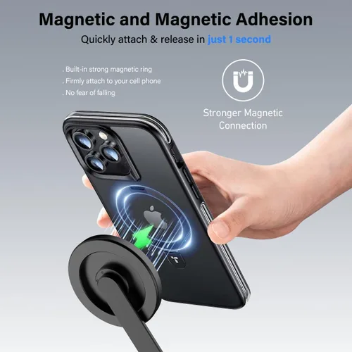 Vista 2 de PHOPIK Trípode magnético para teléfono selfie stick de 35 pulgadas, trípode extensible para teléfono con zapata fría y control remoto, compatible