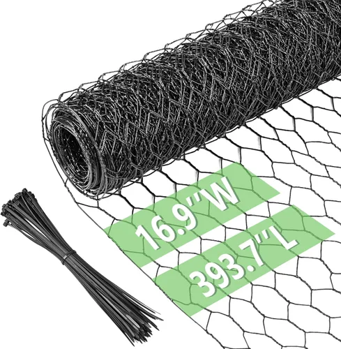 Vista 9 de Malla de alambre para pollos de 4 pulgadas x 590.5 pulgadas, red de alambre para aves de corral, malla galvanizada hexagonal, barrera de cerca