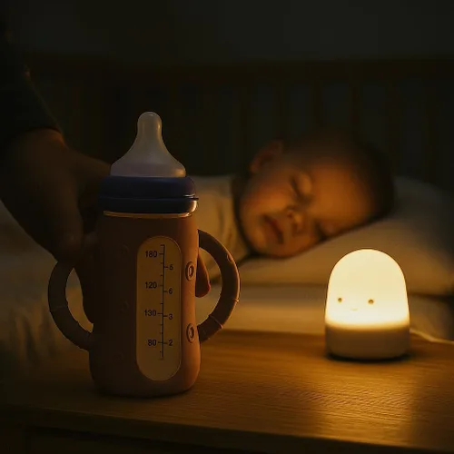 Vista 5 de 4 fundas de silicona rosa para biberones de vidrio anticólicos Lansinoh, fundas de silicona de protección contra caídas compatibles con botellas