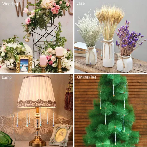 Vista 4 de Adornos de cristal colgantes de cristal para Navidad, boda, decoración del hogar, 6
