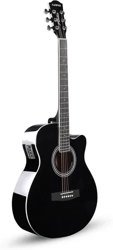 Vista 3 de Kadence Frontier Series - Guitarra acústica eléctrica con acabado de madera de abeto (ecualizador negro) - Guitarras electroacústicas con cuerdas