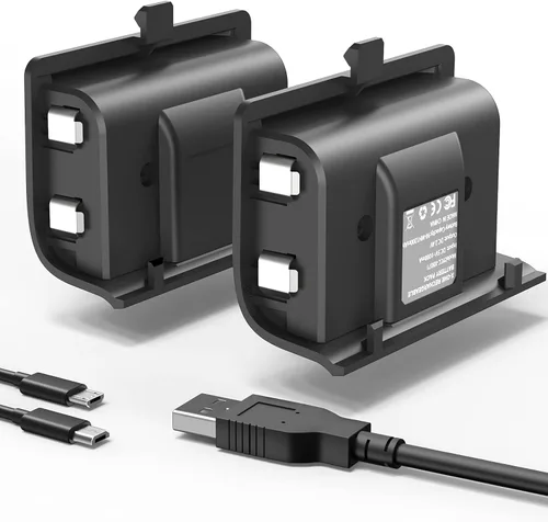 YCCSKY Paquete de baterías recargables para Xbox One, paquete de 2 baterías de controlador de 1200 mAh, kit de juego y carga para Xbox One Elite con