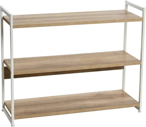Vista 16 de Household Essentials Jamestown Estantería Ancha de Almacenamiento Abierto de 3 Estantes para Libros, Acabado Ashwood con Veta de Madera Rústica