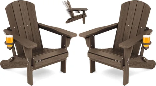 Vista 40 de SERWALL Silla Adirondack plegable ajustable, silla Adirondack reclinable con portavasos, Aruba
