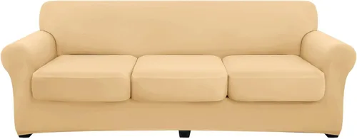 Vista 35 de hyha Funda para sofá, fundas para sofá biplaza, diseño floral, elásticas, estampadas, 3 piezas, fundas para sofá de 2 cojines separados, protector