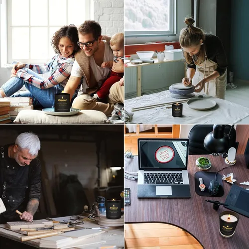 Vista 8 de Vela perfumada, velas para hombre, velas con mecha de madera de eucalipto y lavanda, velas perfumadas para el hogar, velas de soja, vela masculina