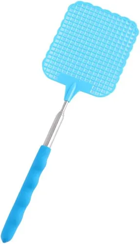 Vista 12 de Matamoscas extensible telescópico de plástico matamoscas matamoscas manual matamoscas de plástico resistente para interiores y exteriores (negro)