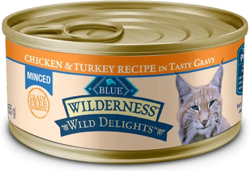 Vista 12 de Blue Buffalo Wilderness Wild Delights - Comida húmeda para gatos troceada, alta en proteínas y sin cereales, hecha con ingredientes naturales