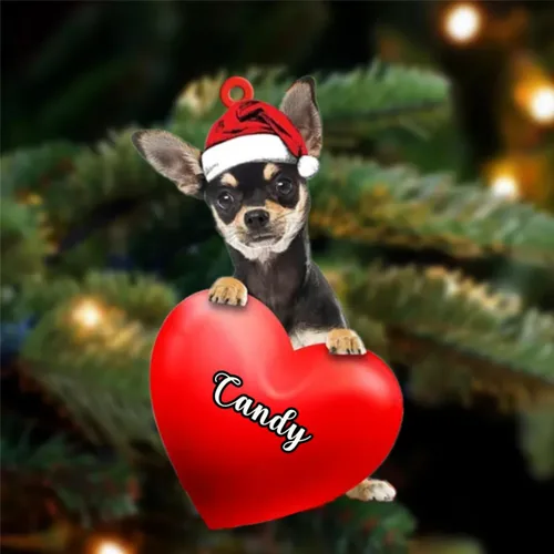 Vista 147 de Amantes de los perros de Navidad, corazón de perro de Navidad disponible para muchos perros Malamute de Alaska, adorno de Navidad, adorno
