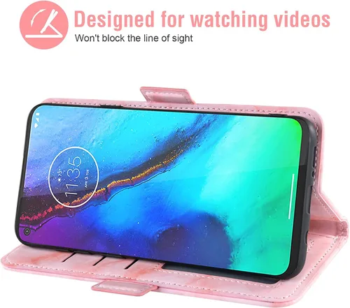 Vista 3 de Asuwish Funda compatible con Moto G Stylus 2020 MotoG Pro y protector de pantalla de vidrio templado, tarjetero con función atril y tapa de mármol