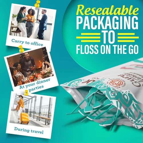 Vista 7 de GuruNanda Púas interdentales (paquete de 100), cerdas de goma súper suaves y flexibles, púas de hilo dental para eliminar los desechos de alimentos