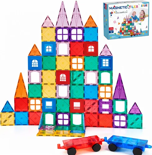 Vista 8 de AFUNX Juego de expansión magnética de azulejos, bloques de construcción magnéticos STEM para niños de 3 a 5 años, 4 a 8 5 a 7, juguetes