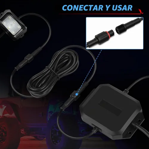 Vista 6 de MICTUNING Cable de extensión RGB+IC de 6.56 pies de 3 pines para luces de la serie RGB+IC V1 W1 C2 Q1 Q2 Max RGB+IC (1 unidad)