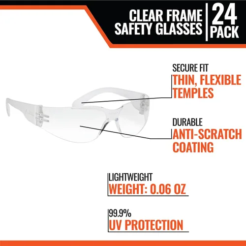 Vista 4 de Malta Dynamics Gafas de seguridad – ANSI Z87+ Clasificación UV Gafas de protección ocular para construcción, fabricación, resistente a los arañazos