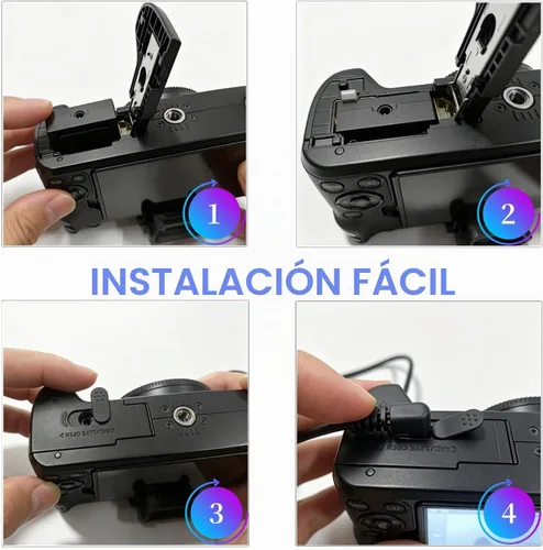 Vista 3 de Kimaru Batería ficticia LP-E12 ACK-E12 Adaptador de corriente de CA DR-E12 Kit de acoplador de CC para cámaras Canon EOS M50 Mark II, M50, M200
