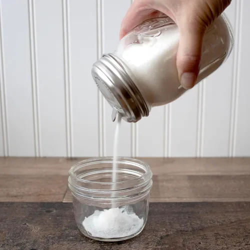 Vista 2 de Tapas de acero inoxidable para dispensación de azúcar, estilo retro, para tarros Mason (paquete de 2, boca regular)