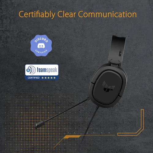 Vista 5 de ASUS TUF Gaming H1 - Auriculares con cable Micrófono con certificación Discord sonido envolvente 71 controladores de 1575in 0138in ligeros para PC