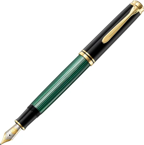 PELIKAN Souveran M800 995670 - Pluma estilográfica, extra fina, negro/verde
