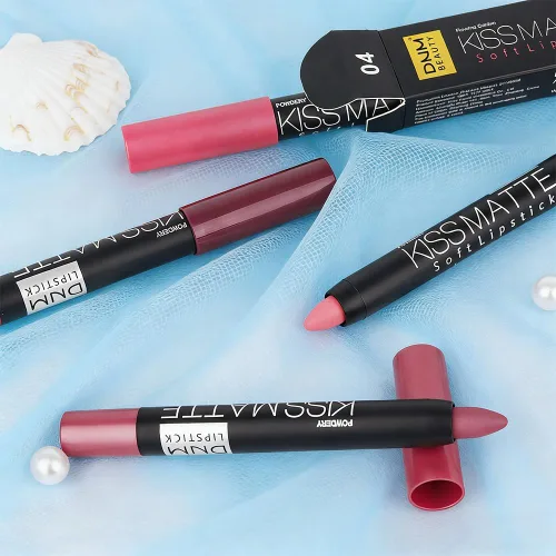 Vista 7 de evpct 1Pcs Lápiz Labial Metálico Rosa Claro y Lápiz de Crayón para Labios Set para Mujeres, Mancha de Labios de Larga Duración Impermeable labiales