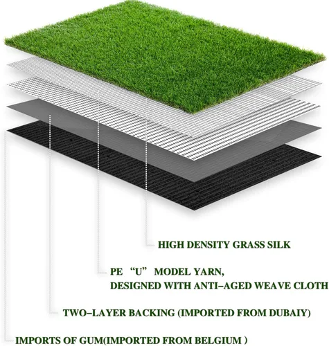 Vista 3 de FREADEM Césped artificial para perros de 3 x 3 pies, césped sintético grueso con agujeros de drenaje, césped para interiores y exteriores