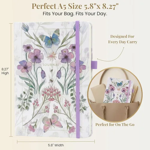 Vista 2 de VIVID SCRIBBLES Cuaderno de puntos A5 con papel de 5.64 oz/m² a prueba de sangrado, perfecto para diario de viñetas y planificación creativa, 200