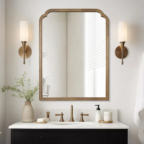 Vista 31 de WallBeyond Espejos de Baño de Madera para Montar en la Pared, 16" x 20" Marco de Madera Rústica Espejos de Pared Decorativos para Sala de Estar